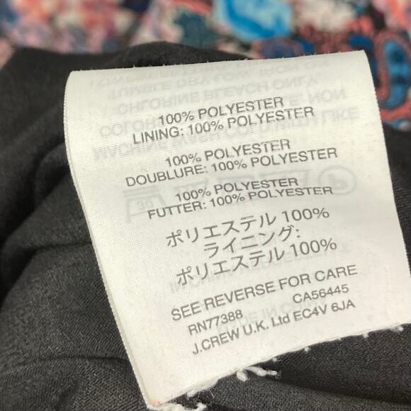 NWOT J. CREW Dress 00 Floral Ruffle Tiered Puff Long Sleeve Knee Zip - Picture 7 of 10